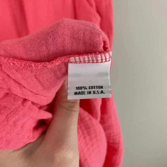 Bryn Walker Coral Pink Gauzy Cotton Babydoll Dress Size Large - Picture 5 of 7